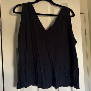 LOFT Navy Textured Top